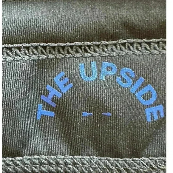 THE UPSIDE Army Green Midi Drawstring Active Skinny Leggings Arrow Logo Size 6 - Picture 7 of 9